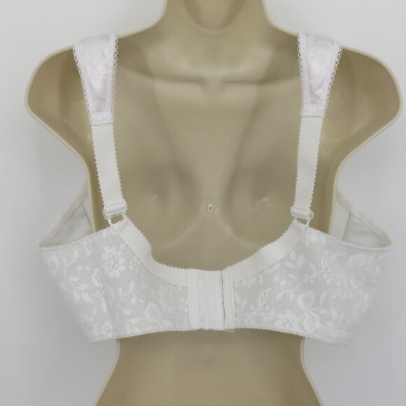 Playtex 46D Bra White 18 Hour Ultimate Shoulder Comfort Smoothing 4693 Wireless - Picture 7 of 16